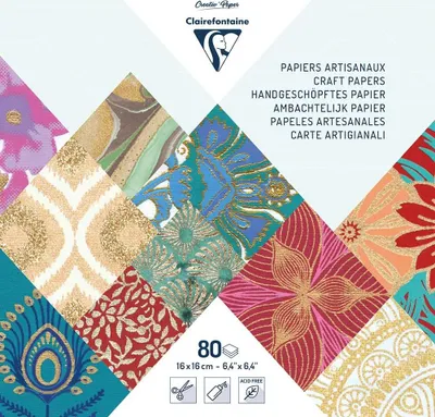 Produktbild von Clairefontaine 3x Papiere Maxi-Block 16x16cm 80 Blatt Mehrfarbig 95217C
