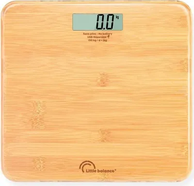 Image de Pèse-personne Little Balance, 8745 My Bamboo, USB Rechargeable, 150 kg, 100 g près