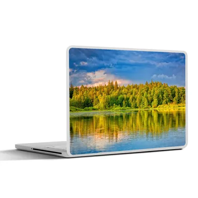 Produktbild von MuchoWow® Laptop Aufkleber Sticker Cover Wasser - Natur - Wald 25x18 cm - Laptop-Deko