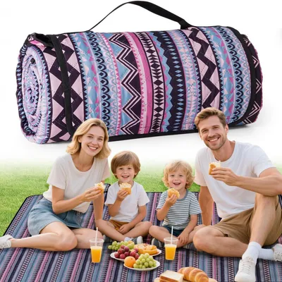 Produktbild von Picknickdecke wasserdicht 200x200 cm sandabweisend waschbar Camping Stranddecke Outdoor
