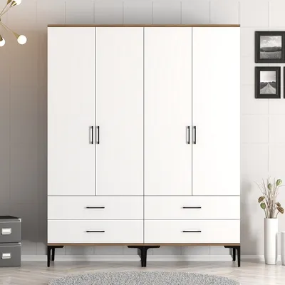 Produktbild von Skye Decor, Kumsal TT - Walnut, White, Kleiderstangen, Nussbaum, 160 x 47,5 x 201,4 cm