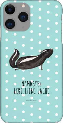 Produktbild von Mr. & Mrs. Panda Iphone 11 Pro Handyhülle Stinktier Yoga - Türkis Pastell - Geschenk, Premium Kunststoff, Wildtier, Namaste, Liebe, Raubtier, Handy Case