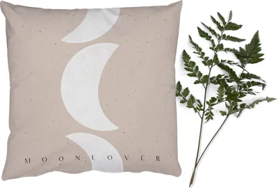 Produktbild von MuchoWow® Zierkissen Sofakissen Wohnzimmer Dekokissen 40x40 cm Mond - Pastell - Text - Zitate - Foto Kissen - Schlafzimmer Dekoration
