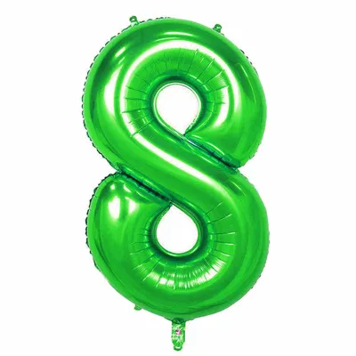 Produktbild von Oblique Unique 1x Folien Luftballon mit Zahl 8 Kinder Geburtstag Jubiläum Silvester Party Deko Ballon grün