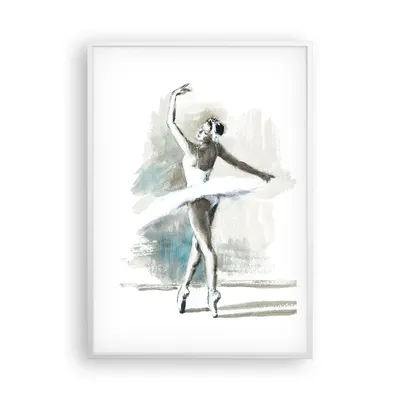 Produktbild von Gerahmtes Poster - Weißer Rahmen - Ballerina Tanz Frau - 70x100 cm - Wand Bild - Wanddeko - Wandbilder - Kunstposter - Wandposter - Bilderrahmen - Bilder - Kunstdruck - P2WPA70x100-4953