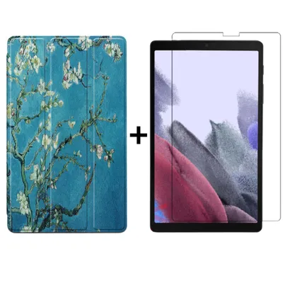 Image de 2in1 Set pour Samsung Galaxy Tab A7 Lite 2021 SM-T220 SM-T225 8.7 pouces Tablet avec Smartcover + verre de protection avec fermeture magnétique Auto Sleep/Wake Cover