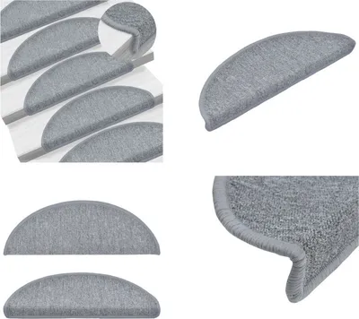 Produktbild von vidaXL 15 Stk. Treppenmatten Hellgrau 65 x 24 x 4 cm - Treppenmatte - Treppenmatten - Stufenmatte - Stufenmatten