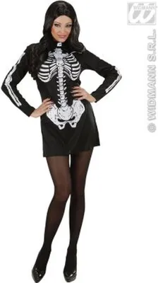 Zdjęcie produktu dla Seksowny damski kostium szkieletu na Halloween czarno-biały