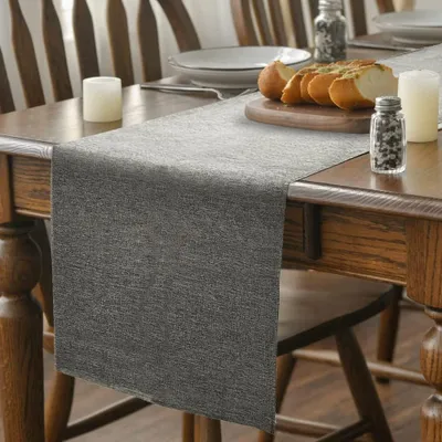Produktbild von Tischläufer Frühling, modern, abwaschbar, Tischläufer, Leinenlook, wasserabweisend, für Esszimmer, Party, Urlaub, Dekoration (grau, 40 x 180 cm)
