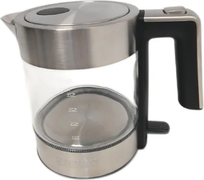 Produktbild von Princess 01.236040.01.001 Gläserner Wasserkocher Brighton, 1 l, 2200 W, Schwarz, Edelstahl, Transparent, Glas, Edelstahl, Wasserstandsanzeige, Überhitzungsschutz