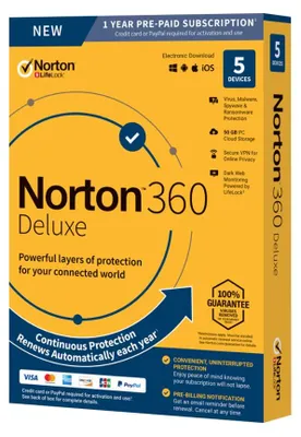 Produktbild von Norton 360 Deluxe, 1 Lizenz(en), 1 Jahr(e)