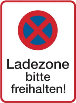 Produktbild von Dreifke® Parkverbotsschild, Ladezone bitte freihalten, 400x300mm, Alu geprägt...