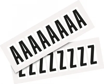 Produktbild von Dreifke® Aufkleber I Kombipackung Buchstabe A-Z, weiß/schwarz, Folie, SH 50mm...