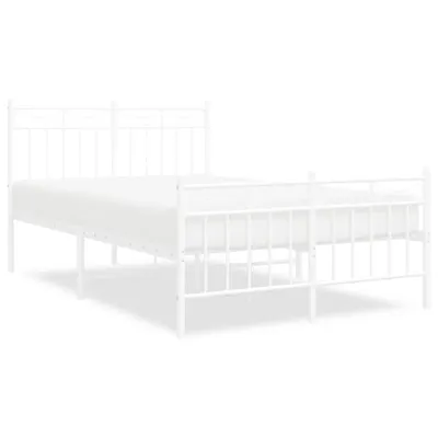 Produktbild von vidaXL Bettgestell mit Kopf- und Fußteil Metall Weiß 120x200 cm