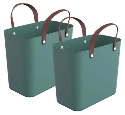 Produktbild von Rotho Multibag 2er-Set Albula - 25L Tasche zum Shoppen - Wiederverwendbare Einkaufstasche 40 x 23,5 x 34 cm - Allzwecktasche aus recyceltem Kunststoff