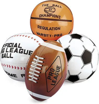 Produktbild von Aufblasbarer Football Basketball Baseball Fußball 4 Stück groß