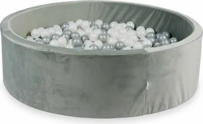 Image de Piscine à balles 130x40 gris velours - Avec 700 balles / Perle, Argent