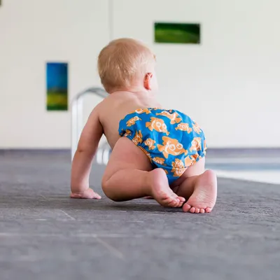 Imagen del producto de Pañal de natación estampado, para bebés de 3 a 30 meses, color rosa y blanco