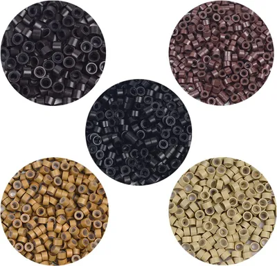 Imagen del producto de Micro anillos de 5 mm, 500 unidades, color rubio, para extensiones de cabello