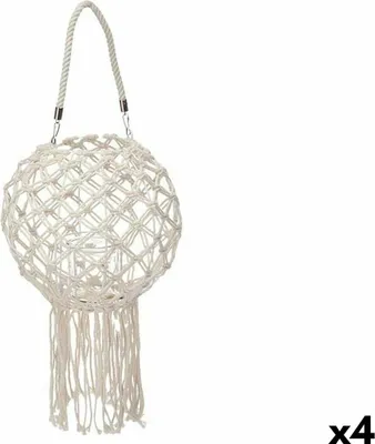Obrázok produktu pre Biely macramé svietnik bavlna 26 x 66 x 26 cm (4 ks)