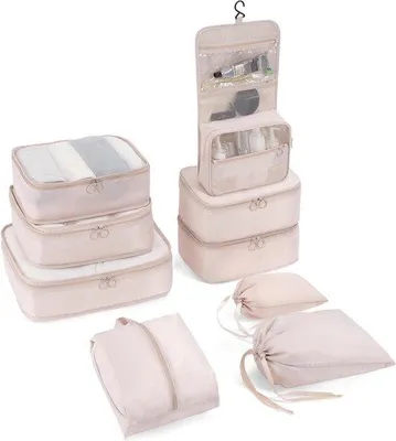 Produktbild von Famanu Reiseverpackungswürfel - 9 Stück wasserdichte Gepäckorganizer
