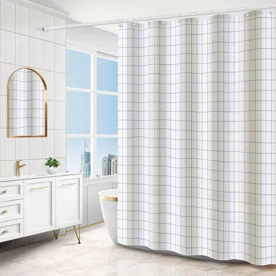 Produktbild von 180 x 200 cm Duschvorhang, schimmelresistent, waschbar, wasserdicht, Badewannenvorhang, mit exquisiten Mustern