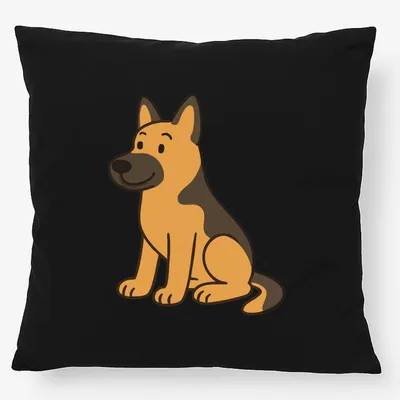 Produktbild von Huuraa Kissen Deutscher Schäferhund Schäfi Comic 40x40cm mit Füllung Black Baumwolle Dekokissen Geschenkidee