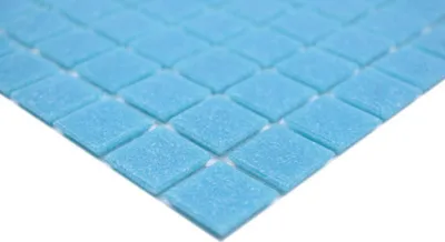 Produktbild von Handmuster Mosaikfliese Glas hellblau Wandfliesen Badfliese Duschrückwand Fliesenspiegel MOS200-A13-N_m