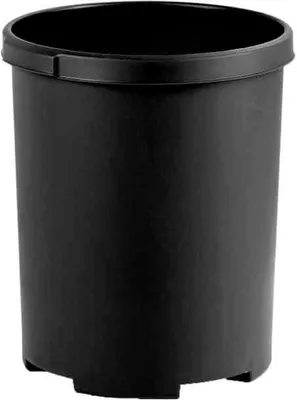 Produktbild von Praktischer runder Kunststoff Papierkorb | 50 Liter, HxØ 49x43cm | Rollen nachrüstbar | Schwarz