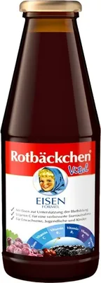 Zdjęcie produktu dla SOK WIELOOWOCOWY NFC Z ŻELAZEM I WITAMINAMI C, B1, B2, B6, B12 450 ml - ROTBACKCHEN