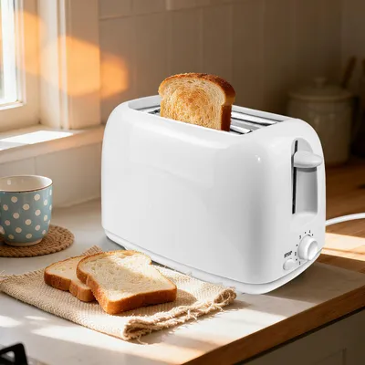 Produktbild von kompakter Toaster 2 Scheiben, Langschlitztoaster, extrawiden Schlitzen & Langschlitz, Edelstahl, automatische Brotzentrierung, Schnellstoppfunktion