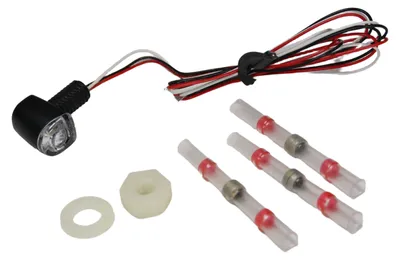 Zdjęcie produktu dla Czarna, matowa lampa LED do świateł tylnych, Nano Koso, wymiary 14 x 10 mm, gwint M6, uniwersalna, z certyfikatem ABE