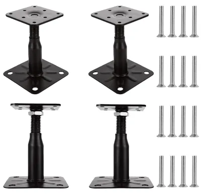 Produktbild von Pfostenhalter 100-150 mm - Verstellbar - Verzinkter Stahl - Stützfuß - Inklusive Schrauben - Robust und wetterbeständig - Pfostenbefestigung