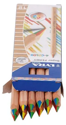 Produktbild von Lyra Buntstift Super Ferby unlackiert - Vierfarben Stifte Set