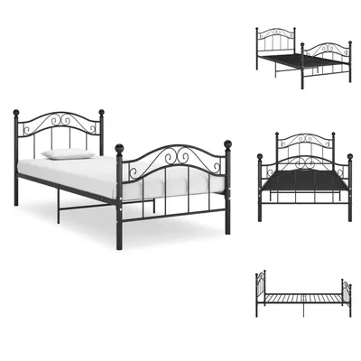 Produktbild von vidaXL Bett Schwarz Metall 90x200 cm -  Betten & Bettgestelle