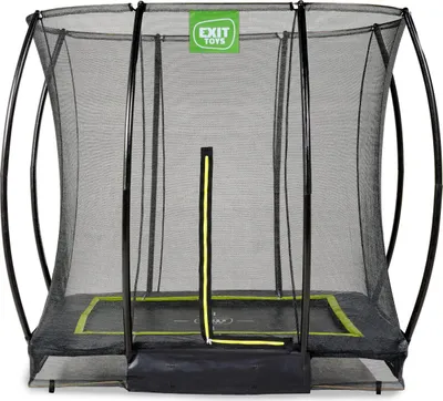 Produktbild von EXIT Silhouette Trampolin 153x214cm, mit Sicherheitsnetz, Bodentrampolin, Rechteckig, für Kinder, Schwarz