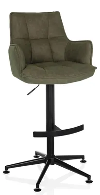 Produktbild von hjh LIVING Barhocker höhenverstellbar, Hocker mit Lehne SOLAO Life HIGH Stoff, d