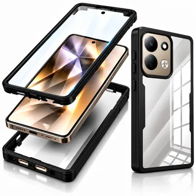 Produktbild von Handy Hülle passend für Xiaomi Redmi 17 4G / 5G | Komplettschutz Schutzhülle Tasche Schutz Case | 360 Grad TPU Silikon Rundum Full Cover Schwarz