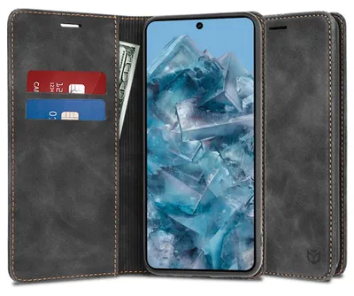 Produktbild von Techsuit Confy Book Wallet Klapphülle für Google Pixel 8 Pro - Schwarz