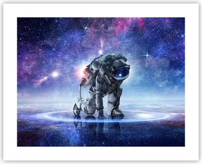 Produktbild von Poster - Poster ohne Rahmen - Kosmonaut Weltraum - 50x40 cm - Wand Bild - Wanddeko - Wandbilder - Kunstposter - Wandposter - Bilder - Kunstdruck - Wanddekoration - Wandbild - P2XAA50x40-3985