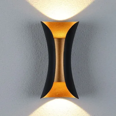 Produktbild von Kinkiet Abigali Schwarz-Gold IP65 2x5W 3000K