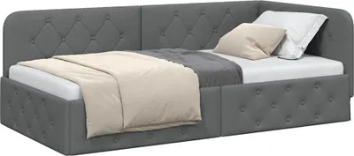 Produktbild von Eckbettgestell Dunkelgrau 90 x 190 cm Stoff