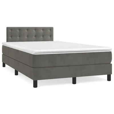 Produktbild von vidaXL Boxspringbett mit Matratze Dunkelgrau 120x200 cm Samt