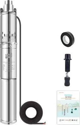 Obrázek produktu pro Solárně napájené ponorné vodní čerpadlo, vestavěný regulátor, maximální výtlak 35 m, 370 W DC 24V
