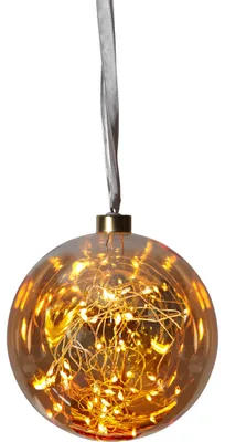 Produktbild von EGLO LED Weihnachtskugel für Innen, beleuchtete Glaskugel zum Aufhängen, Leuchtkugel, Deko Wohnzimmer, warmweiß, Strom-Betrieb, 3m Kabellänge, Ø 15 cm