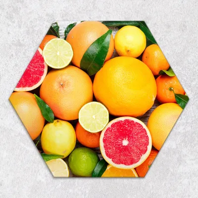 Produktbild von Glas-Herdabdeckplatten Glaskeramikkochfeld-Abdeckung Spritzschutz Glas hexagon 40 cm Obst farbige Grapefruitorange