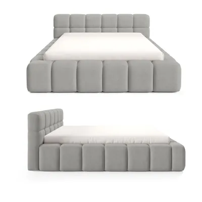 Produktbild von Dekori Polsterbett 180x200 NUBO PREMIUM Wolkenbett mit Bettkasten, Boucle Bett – Grau (Quelle 83)