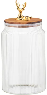 Produktbild von Glasbehälter mit Hirschdeckel 1600 ml