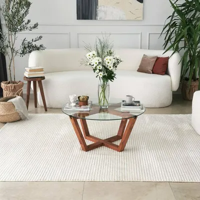 Produktbild von Agatha - Couchtisch, 75x75x35h cm Nussbaum Braun, Zeitungsablage