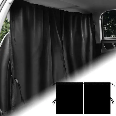 Productafbeelding van Scheidingsgordijn, 100 x 180 cm, afneembaar, geschikt voor reizen en kamperen – zwart